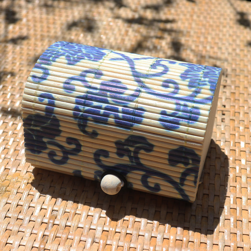 Pop Up Vintage Bamboo Blue Orchid Gift Box