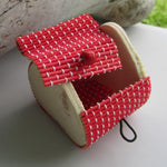 Simple Cute Heart Shaped Bamboo Storage Box - Red