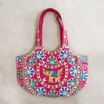 Hand Embroidered Ethnic Shoulder bag | Bohemian bag - Multicolored embroidery patches - 06