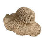 Crochet Straw Hats - Khaki