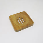 Natural Bamboo Soap Tray - Square with round holder