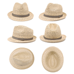 Handmade woven retro sun hat - Cream - KIDS