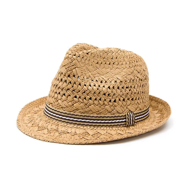 Handmade woven retro sun hat - Beige - KIDS