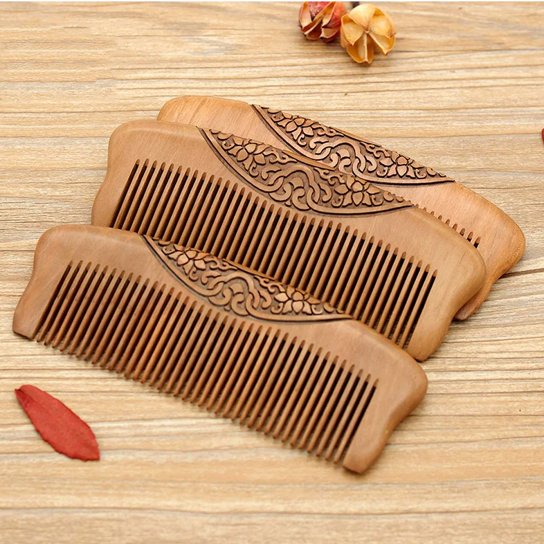 Handmade Sandalwood Top Ethnic Design Etched Regular Comb