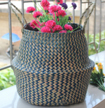 Foldable Handmade Rattan Woven Flower Seagrass Storage Basket