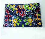 Embroidered Ethnic Boho Shoulder Crossbody Bag - Dark Blue