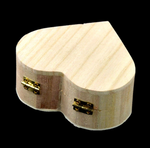 Heart Shaped Cedar Finish Wooden Gift Box - Small