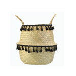 Seagrass Straw Baskets - with black tassel