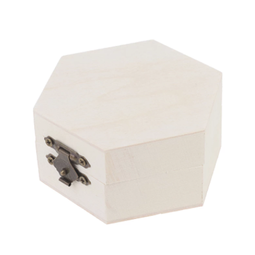 Hexagon Classic Teak Finish Wooden Gift Box - Smaller Box