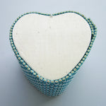 Simple Cute Heart Shaped Bamboo Storage Box - Blue