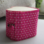 Simple Cute Heart Shaped Bamboo Storage Box - Pink