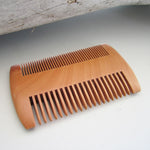 Sandalwood Men Beard Hair Comb (Narrow & Broad Teeth) - Brown