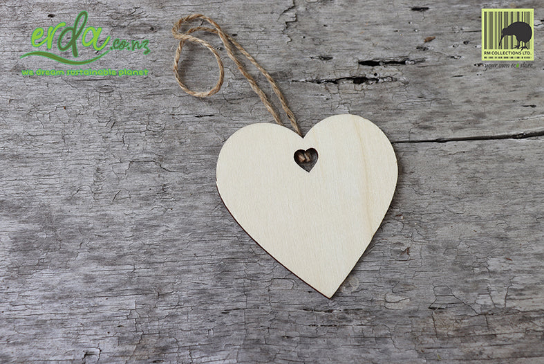 Christmas Tree Hanging Wooden Ornaments - Heart