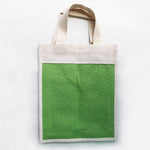 Jute Handbag - Patch Parrot Green