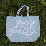 Jute Shopping Bag SeaGrn Turtle - Big