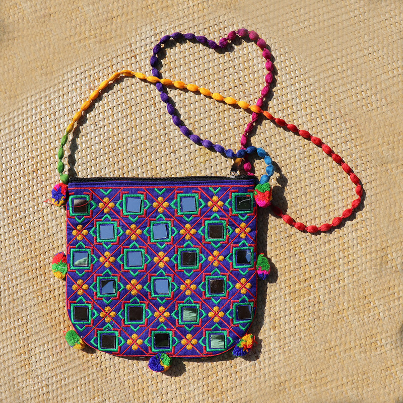Ethnic Vintage Hand Work Vivid Sling Bag - 04