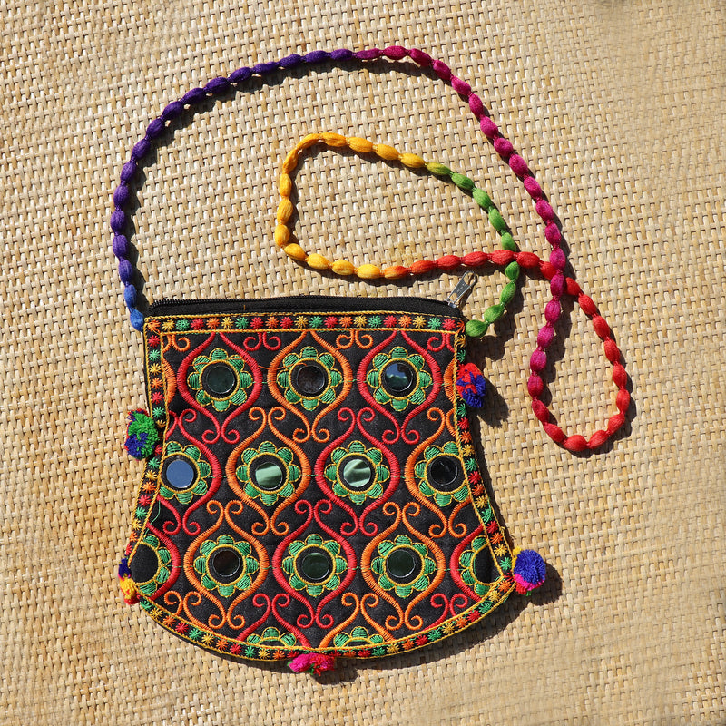Ethnic Vintage Hand Work Vivid Sling Bag - 05