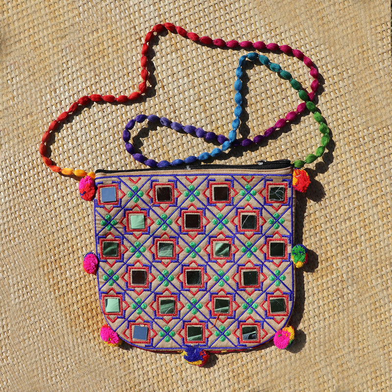 Ethnic Vintage Hand Work Vivid Sling Bag - 07