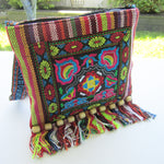 Ethnic Shoulder Bag - Red with multicolored embroidery