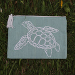 Jute Folder Turtle (Sea Green) - Medium