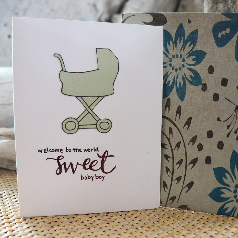 Handmade Baby Shower card - Baby Boy greeting card