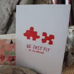 Handmade Feelings card - We Just Fit greeting card