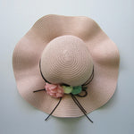 Sensational Straw Hat with flowers - Pink