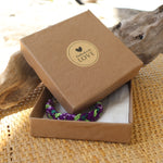 Purple with Green Beads - Handmade Vintage Cloth Bracelets