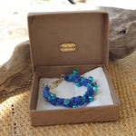 Blue with Blue Bells - Handmade Vintage Cloth Bracelets