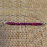 Purple with Pink Beads - Handmade Vintage Cloth Bracelets