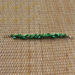 Green with Green Bells - Handmade Vintage Cloth Bracelets