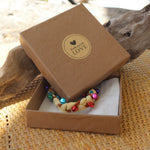 Fawn with Multi Coloured Bells - Handmade Vintage Cloth Bracelets