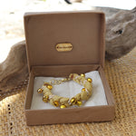 Fawn with Golden Bells - Handmade Vintage Cloth Bracelets