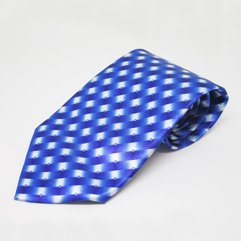 Blue square spotted design - Men Neck Tie