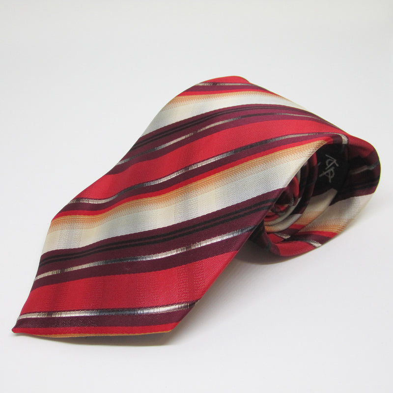 Dark and Light Red striped - Men Neck Tie