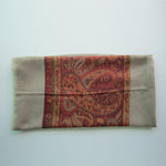 Pashmina - Grey wilth Self patterned Red border Stole