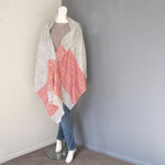 Pashmina - Grey with self patterned dark Pink border Stole