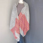 Pashmina - Grey with self patterned dark Pink border Stole