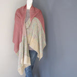 Pashmina - Red with Self patterned Grey Border Stole