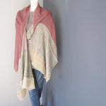 Pashmina - Red with Self patterned Grey Border Stole