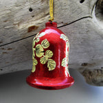 Paper Mache Bell - Red (White, Yellow and Green flowers)