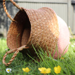 Seagrass Straw Baskets - PINK