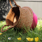 Seagrass Straw Baskets - DEEP RED