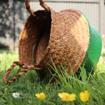 Seagrass Straw Baskets - GREEN
