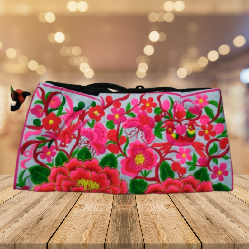 Cotton Cloth embroidered women handbag / shoulder bag - 3