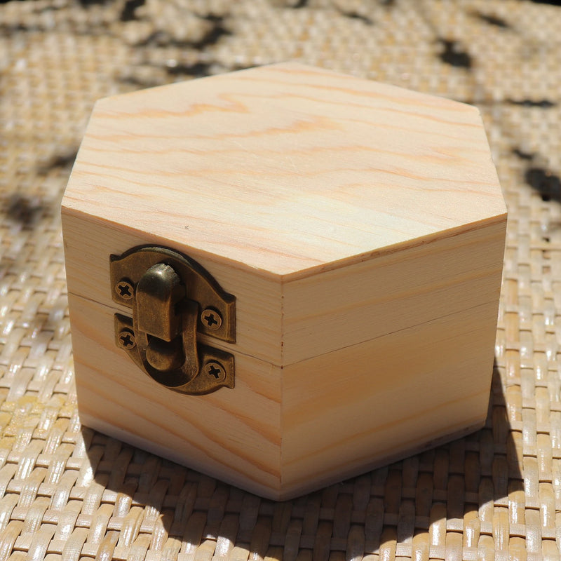 Hexagon Classic Teak Finish Wooden Gift Box - Big Box
