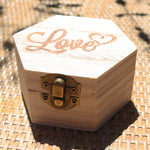 Hexagon Rosewood Finish Love Wooden Gift Box