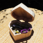 Heart Shaped Cedar Finish Wooden Gift Box - Large