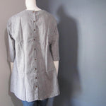 Women Cotton Dark Grey Integrated Stripes With Back Buttons Top