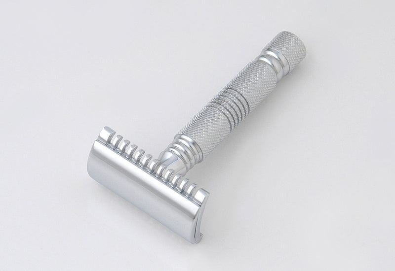 Pearl Shaving Double Edge Safety Razor Open Comb + Close Comb (Chrome) Short Handle